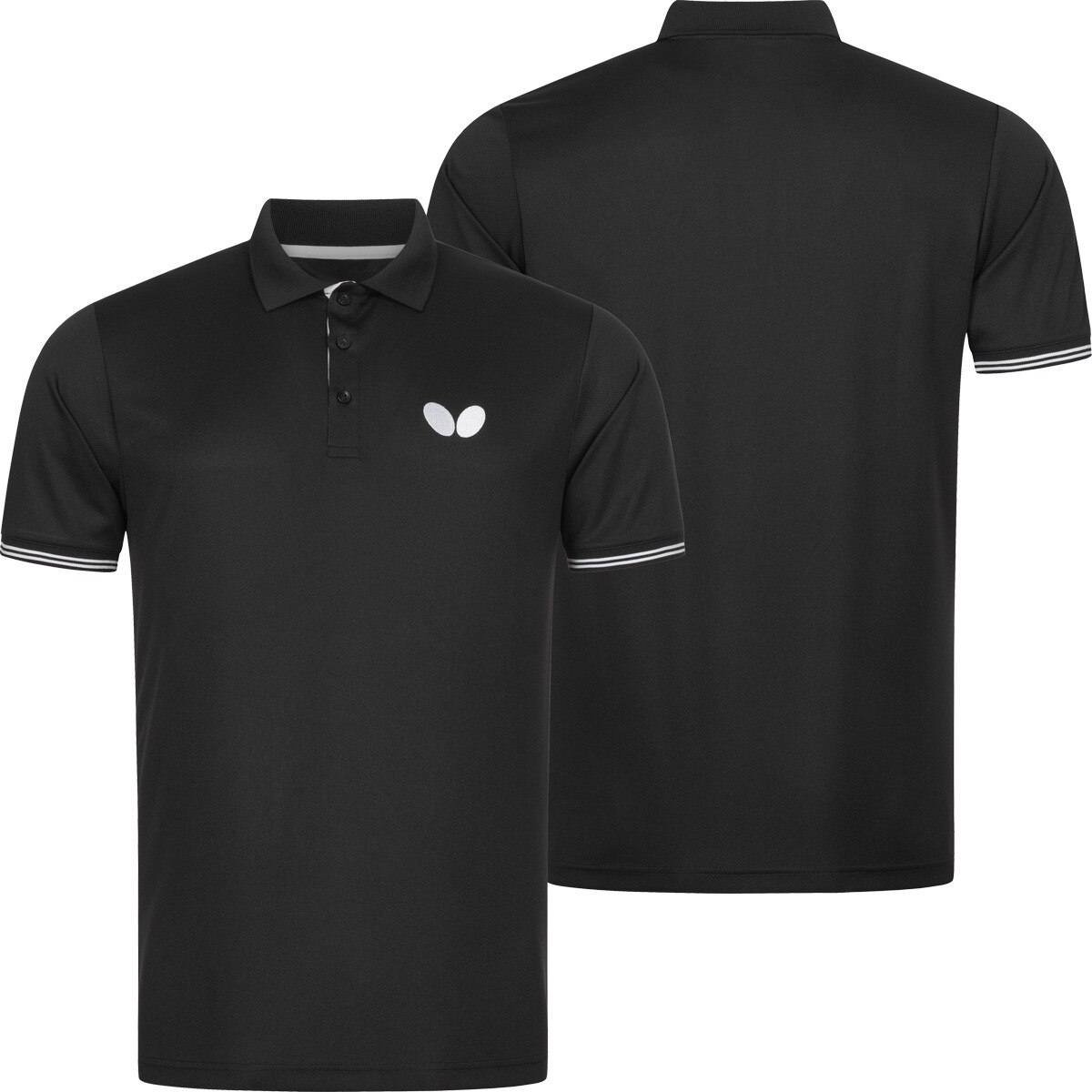 Butterfly Puren Shirt: Front & Back View of the Black Shirt